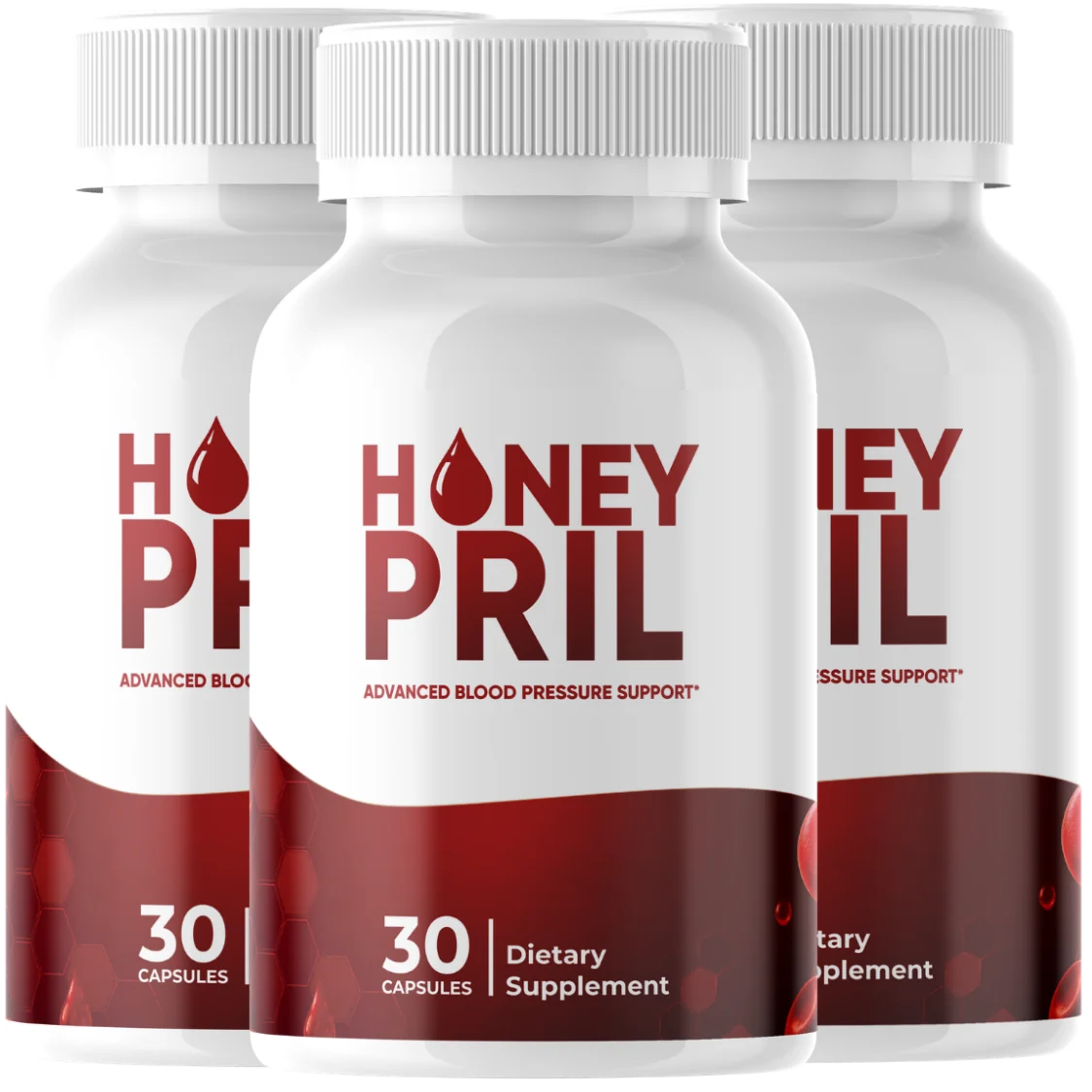 Three bottles of Honey Pril dietary supplement
